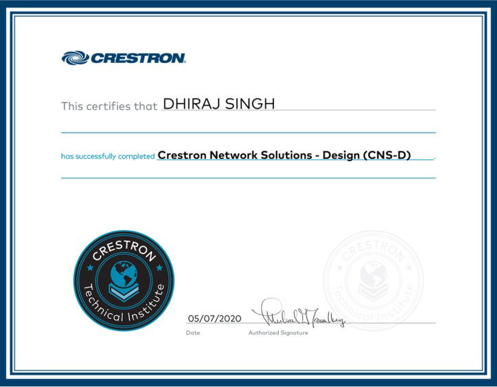 crestron certificate 3