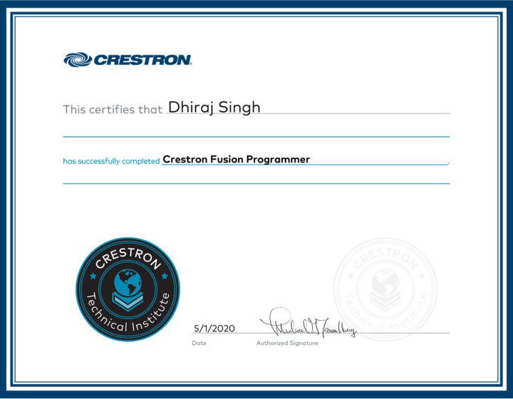 crestron certificate 4