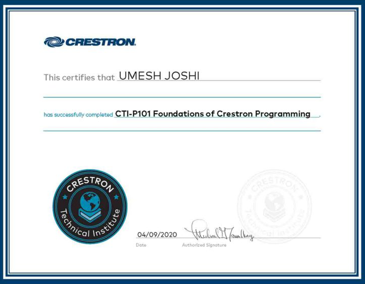 crestron certificate 6