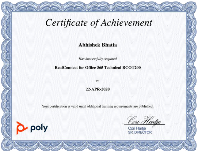 POLY certificate 30