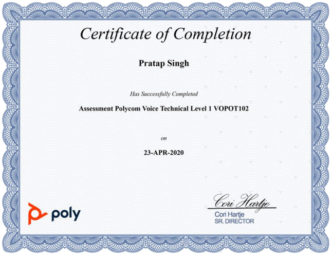POLY certificate 45